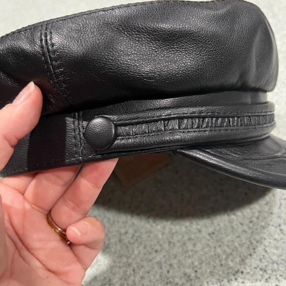 Sterkowski Sz XXL Danube Mod 9 Black Leather Unisex Hat‎ Cap Men Women main image 7